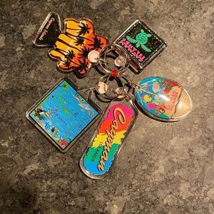 Lot of 5 Cayman Caribbean Island Keychains NEW